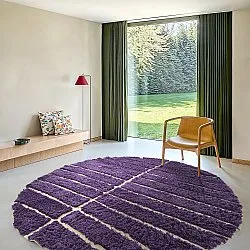 Tapis rond - Ikara Natural Cotton Shaggy (violet)
