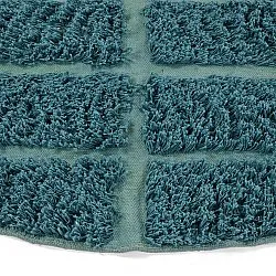 Tapis rond - Ikara Natural Cotton Shaggy (turquoise)