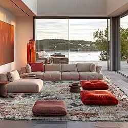 Tapis Wilton - Javis (rouge/multicolore)