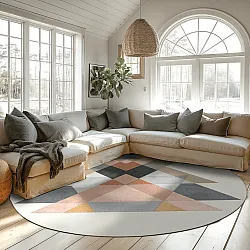 Tapis rond - Jeral (beige/multicolore)