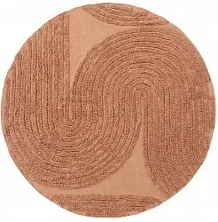 Tapis rond - Jovie Natural Cotton Shaggy (terre cuite)