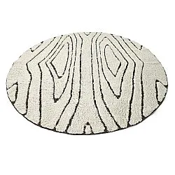 Tapis rond - Kindon Natural Cotton Shaggy (umazano bela/rjava)