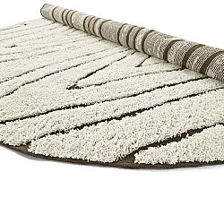 Tapis rond - Kindon Natural Cotton Shaggy (umazano bela/rjava)