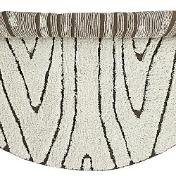 Tapis rond - Kindon Natural Cotton Shaggy (umazano bela/rjava)