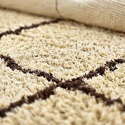 Tapis rond - Lana Natural Cotton Shaggy (beige/marron)