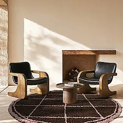 Tapis rond - Lana Natural Cotton Shaggy (marron)