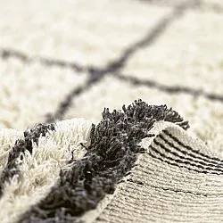 Tapis shaggy - Lana Natural Cotton Shaggy (crème/gris foncé)