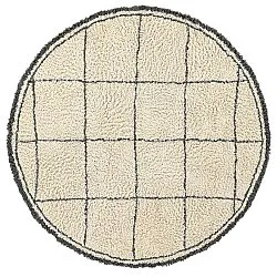 Tapis rond - Lana Natural Cotton Shaggy (crème/gris foncé)