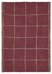 Tapis à poils longs - Lana Natural Cotton Shaggy (taupe/rouge)