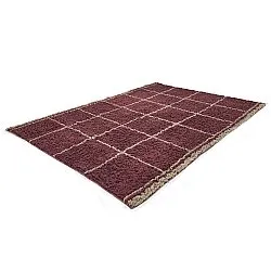 Tapis à poils longs - Lana Natural Cotton Shaggy (taupe/rouge)