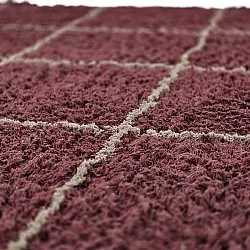 Tapis à poils longs - Lana Natural Cotton Shaggy (taupe/rouge)