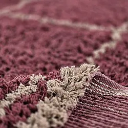 Tapis à poils longs - Lana Natural Cotton Shaggy (taupe/rouge)
