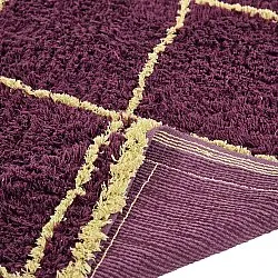 Tapis à poils longs - Lana Natural Cotton Shaggy (bordeaux/jaune)