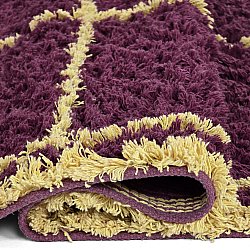 Tapis shaggy - Lana Natural Cotton Shaggy (bordeaux/jaune)