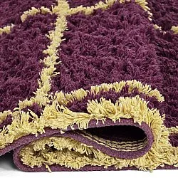 Tapis à poils longs - Lana Natural Cotton Shaggy (bordeaux/jaune)