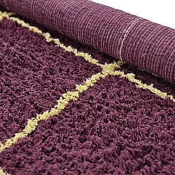 Tapis à poils longs - Lana Natural Cotton Shaggy (bordeaux/jaune)