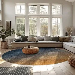 Tapis rond - Librilla (marron/bleu)