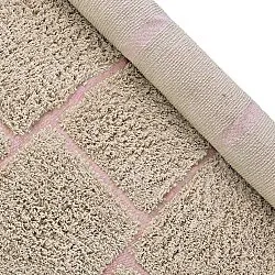 Tapis à poils longs - Lindley Natural Cotton Shaggy (bež/roza)