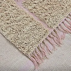 Tapis à poils longs - Lindley Natural Cotton Shaggy (bež/roza)