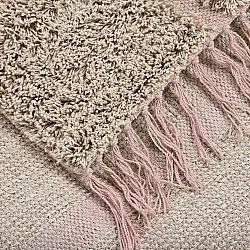 Tapis à poils longs - Lindley Natural Cotton Shaggy (bež/roza)