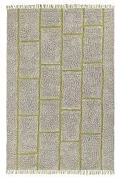 Tapis à poils longs - Lindley Natural Cotton Shaggy (siva/zelena)