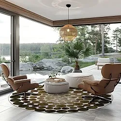 Tapis rond - Marineo (marron/vert)
