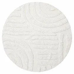 Tapis rond - Mavis Natural Cotton Shaggy (blanc cassé)
