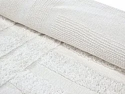 Tapis rond - Mavis Natural Cotton Shaggy (blanc cassé)