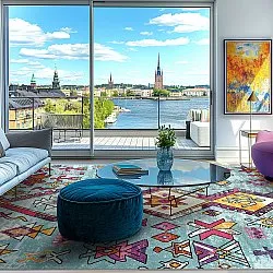 Tapis Wilton - Misare (bleu/multicolore)