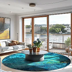 Tapis rond - Pardos (bleu)