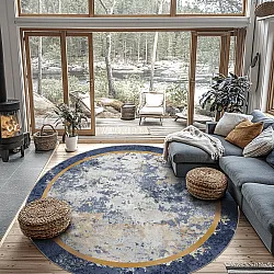 Tapis rond - Peri (bleu/multicolore)