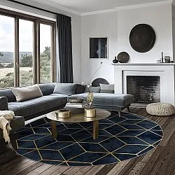 Tapis rond - Remy (bleu foncé)