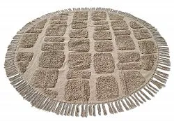 Tapis rond - Salem Natural Cotton Shaggy (taupe)