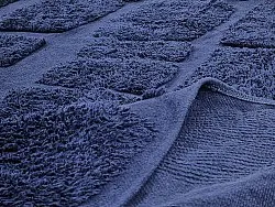 Tapis rond - Salem Natural Cotton Shaggy (bleu foncé)