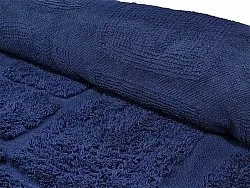 Tapis rond - Salem Natural Cotton Shaggy (bleu foncé)