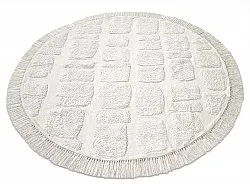 Tapis rond - Salem Natural Cotton Shaggy (blanc cassé)