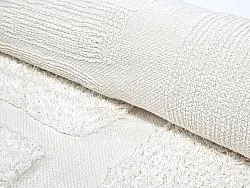 Tapis rond - Salem Natural Cotton Shaggy (blanc cassé)
