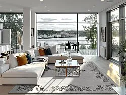 Tapis Wilton - Santi (blanc/noir)