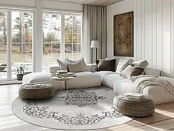 Tapis rond - Santi (blanc/noir)