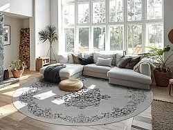 Tapis rond - Santi (blanc/noir)