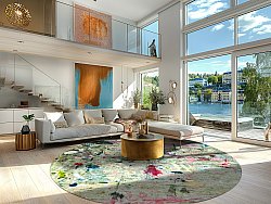 Tapis rond - Satriano (gris/multi)