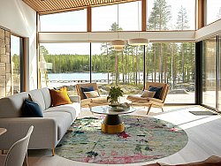 Tapis rond - Satriano (gris/multi)