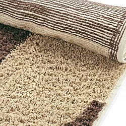 Tapis shaggy - Siberia Natural Cotton Shaggy (beige/marron)