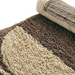 Tapis shaggy - Siberia Natural Cotton Shaggy (beige/marron)