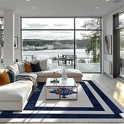 Tapis Wilton - Soros (bleu/blanc)