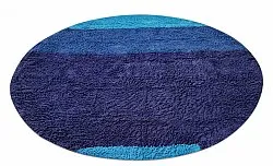 Tapis rond - Taro Natural Cotton Shaggy (bleu)