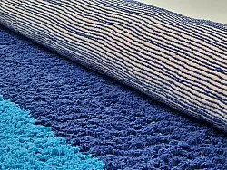 Tapis à poils longs - Taro Natural Cotton Shaggy (bleu)
