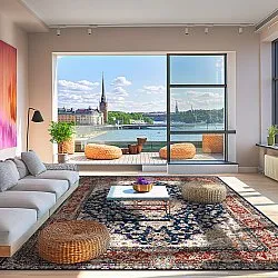Tapis Wilton - Vakifli (bleu/multicolore)