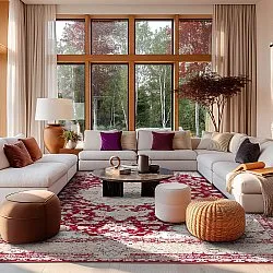 Tapis Wilton - Vakifli (rouge/multicolore)