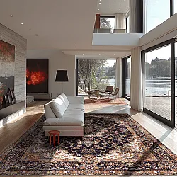 Tapis Wilton - Vakifli (noir/multicolore)